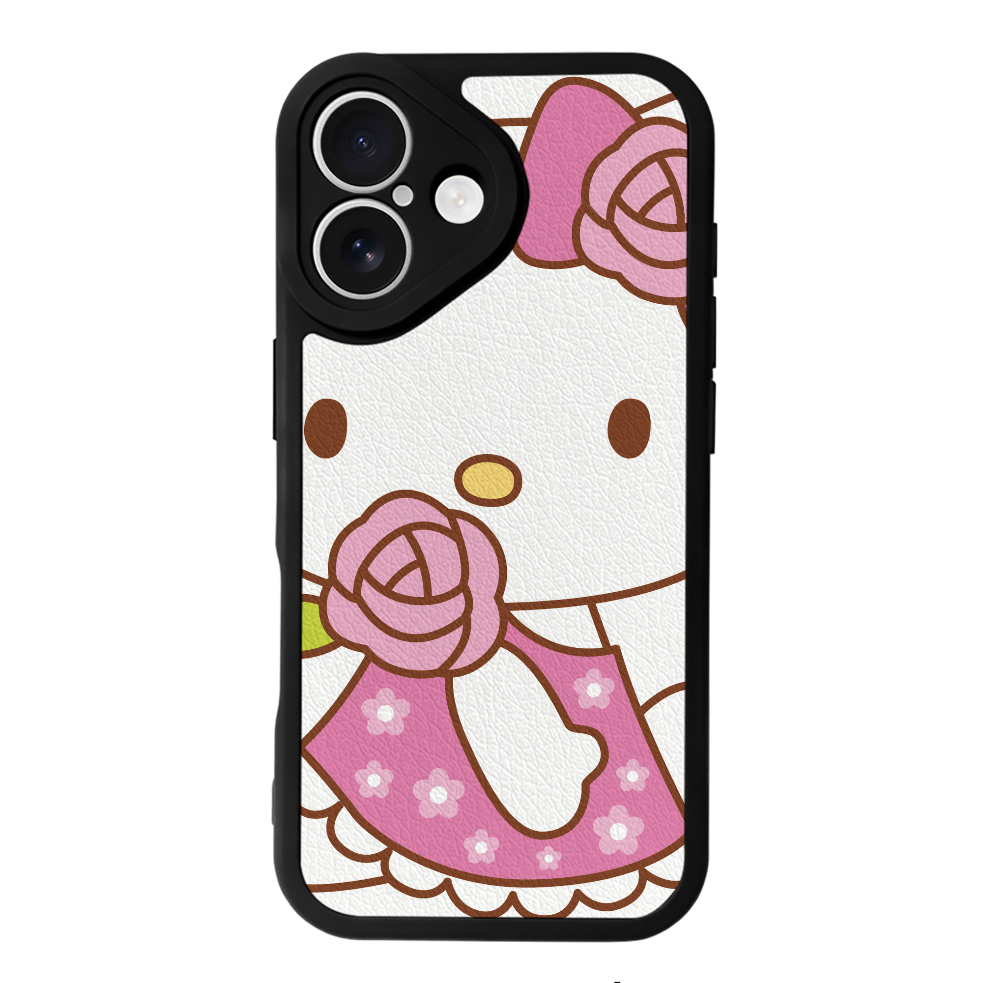 （画像用） Hello Kitty ハローキティ 【iPhone 16シリーズ対応】シリコンスマホケース（レザー調） 材質：シリコン